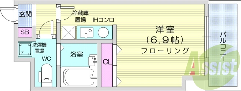 1R、オートロック、角部屋、ネット使用料無料