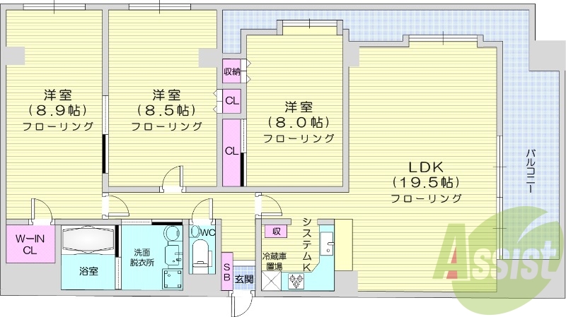 1LDK、ネット使用料不要、バルコニー、宅配ボックス