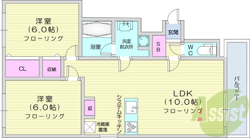 2LDK、フルリノベーション、ガスリミット、エアコン