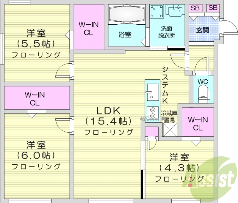 3LDK、都市ガス、エアコン、ネット無料、エレベーター