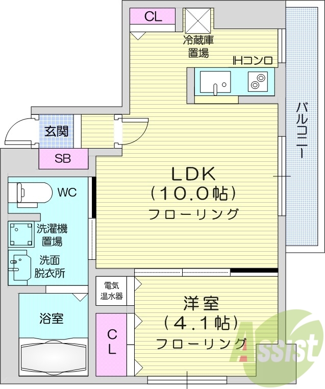 1LDK、オートロック、デザイナーズ、オール電化、IHコンロ