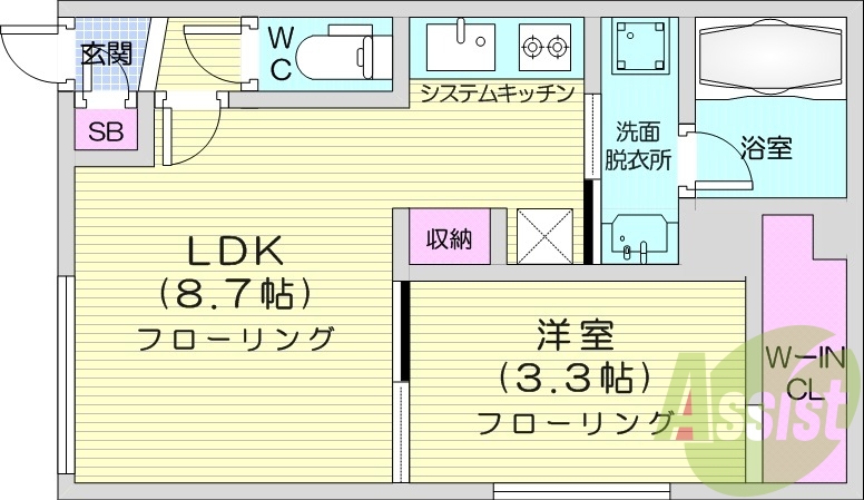 1LDK、エアコン、ペット飼育可能、ネット無料