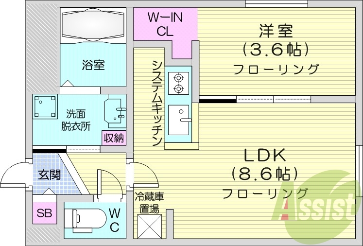 1LDK、エアコン、ペット飼育可能、ネット無料