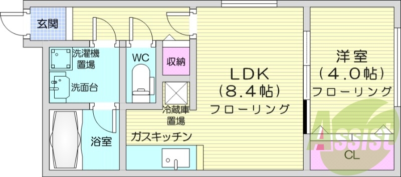 1LDK、クローゼット、灯油暖房、ネット使用料不要