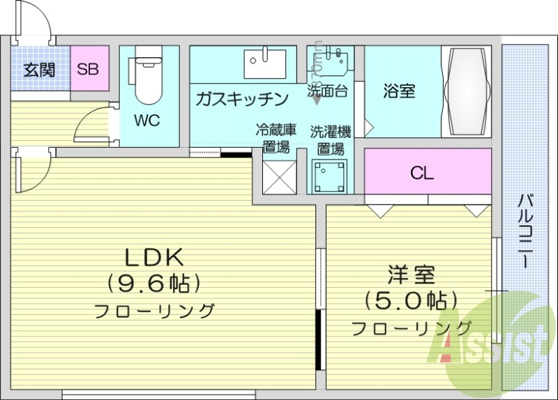 1LDK、灯油暖房、エアコン、角部屋、ＴＶインターホン