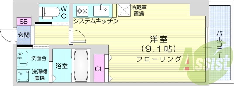 １LDK、インターネット無料、都市ガス、ペット可