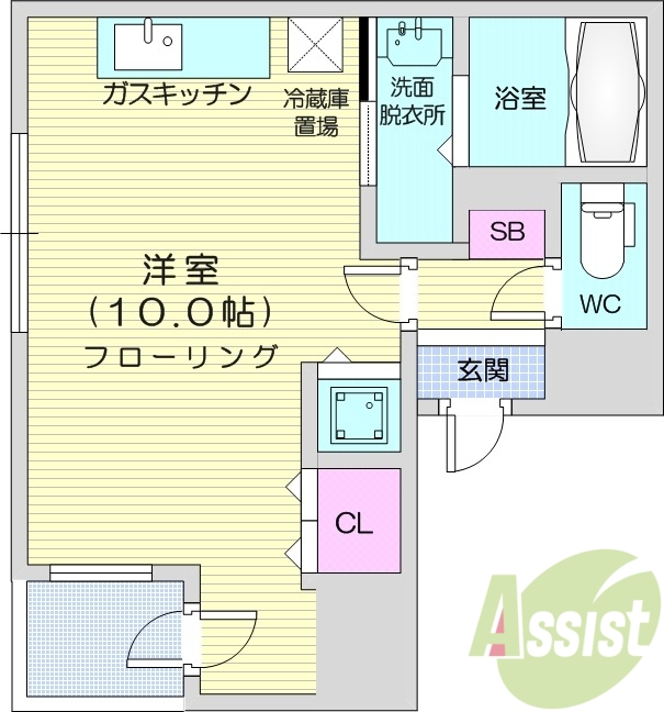 ワンルーム、エアコン、オートロック、ネット使用料不要