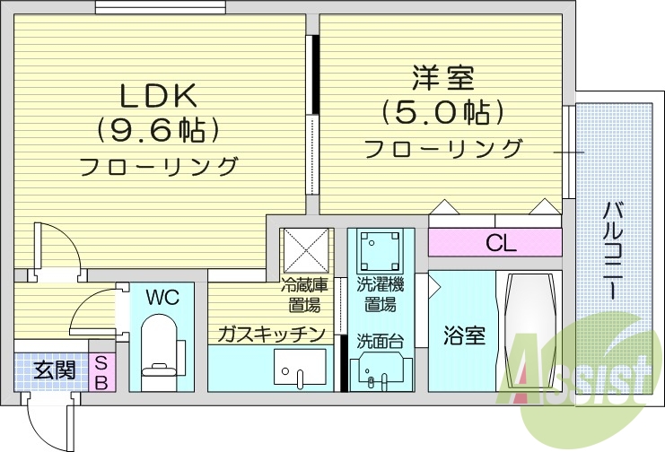 1LDK、灯油暖房、エアコン、角部屋、ＴＶインターホン