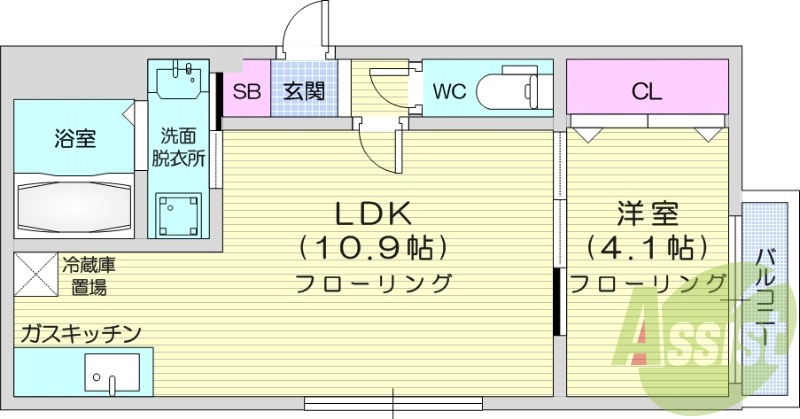 1LDK、エアコン、灯油暖房、ネット使用料不要、オートロック