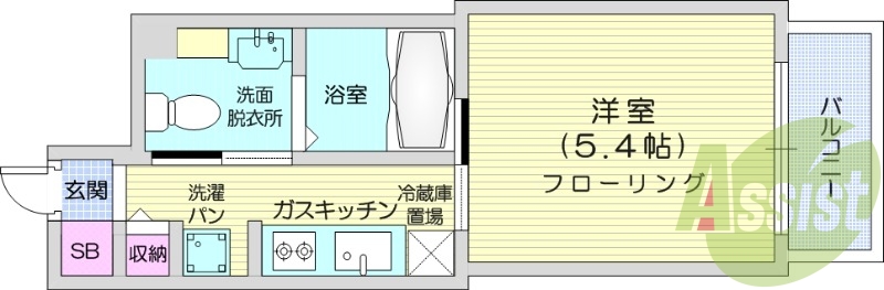 1K、追い炊き機能、宅配BOX、システムキッチン
