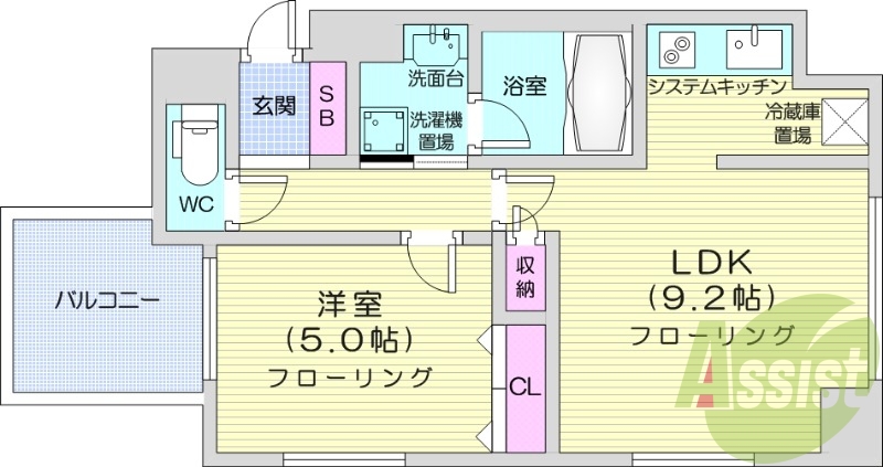 1LDK、収納、洗濯機置場、暖房設備、オール電化