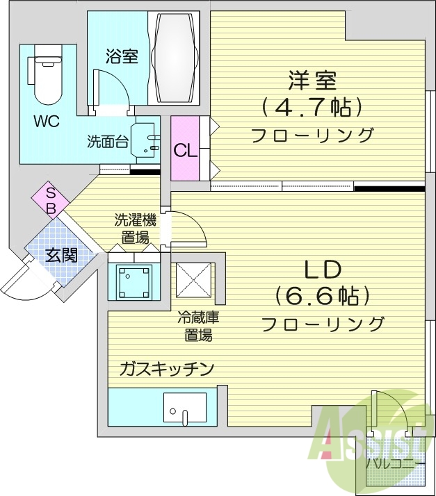1DK、エアコン、灯油暖房、ネット無料、オートロック