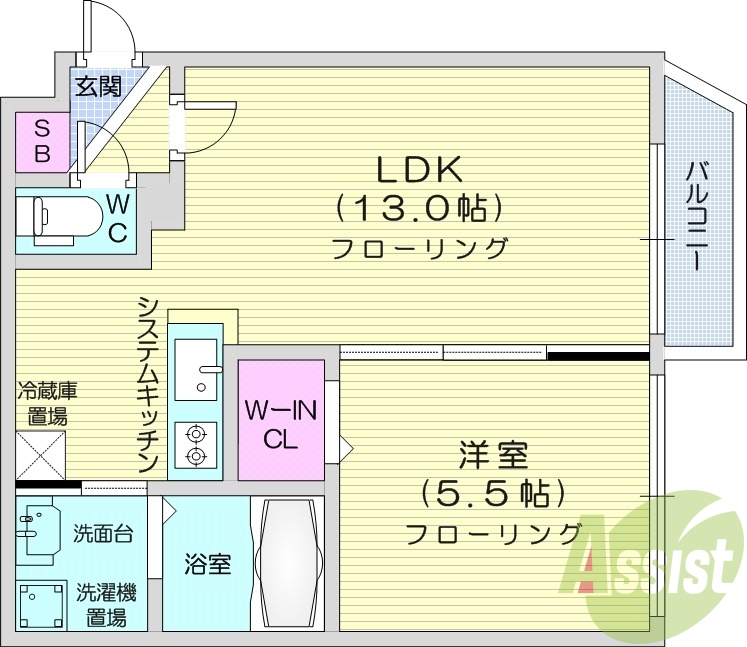1LDK、ペット可、都市ガス、エアコン、追い焚き
