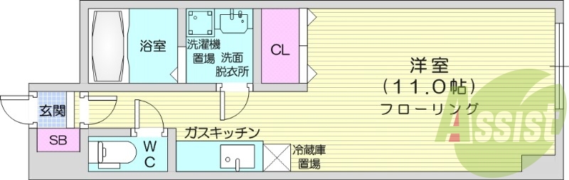 1R、エレベーター、ネット使用料不要、オートロック