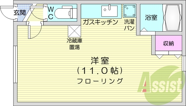 ワンルーム、灯油暖房、モニターホン、シャワートイレ