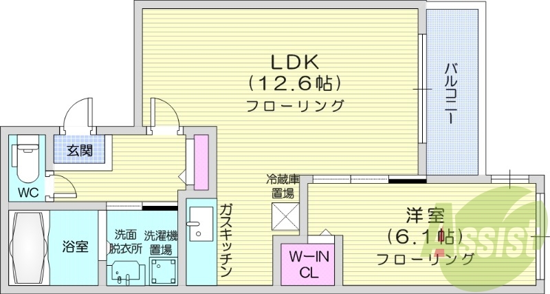 1LDK、エアコン、ネット無料、オートロック