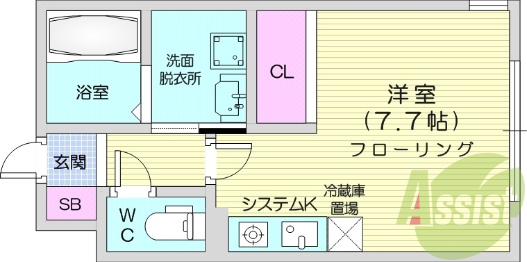 1R、エアコン、ペット飼育可、ネット使用料無料