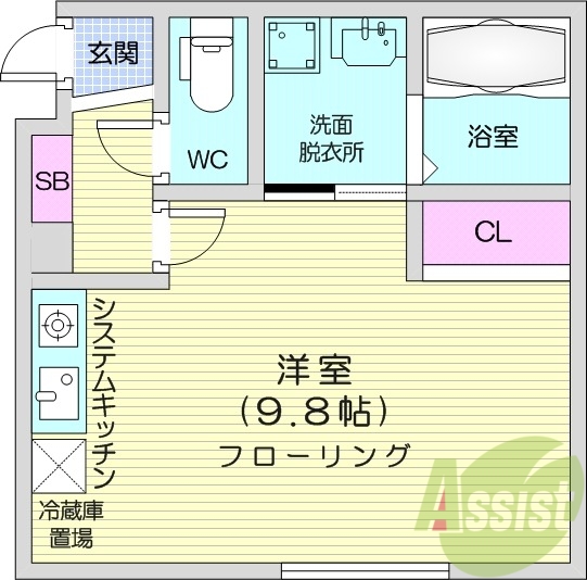 1R、エアコン、ペット飼育可、ネット使用料無料