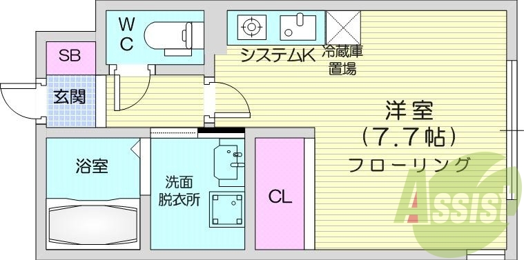 1R、エアコン、ペット飼育可、ネット使用料無料
