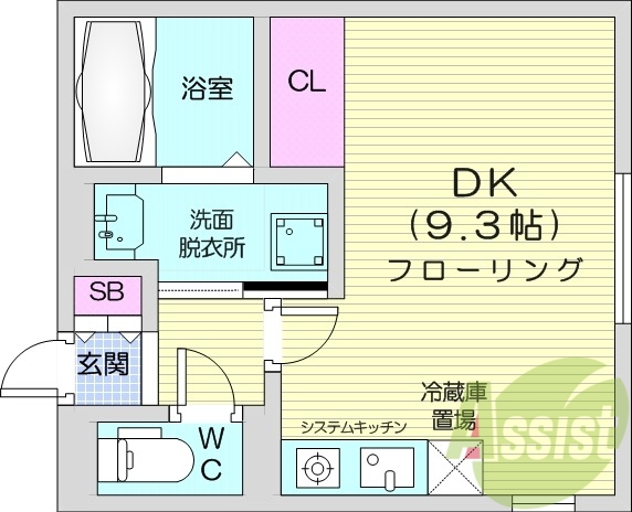 1R、エアコン、ペット飼育可、ネット使用料無料