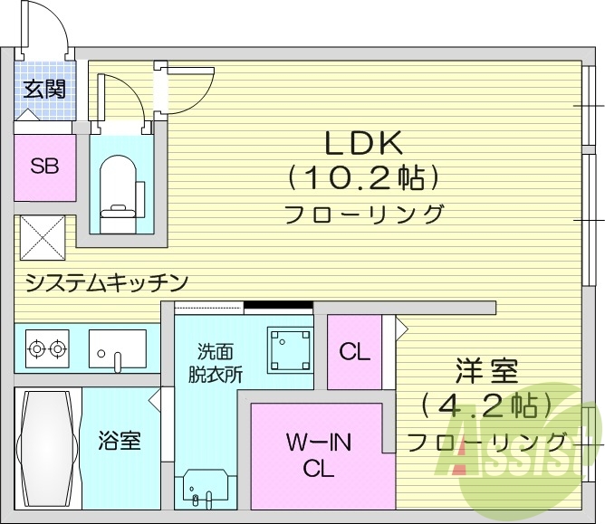 1LDK、エアコン、追い焚き、灯油暖房、エレーベータ