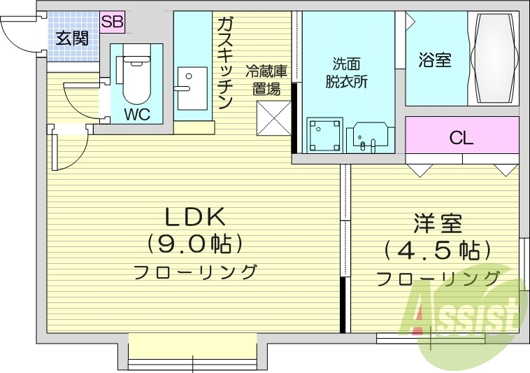 1LDK、ペット可、灯油暖房、トランクルーム