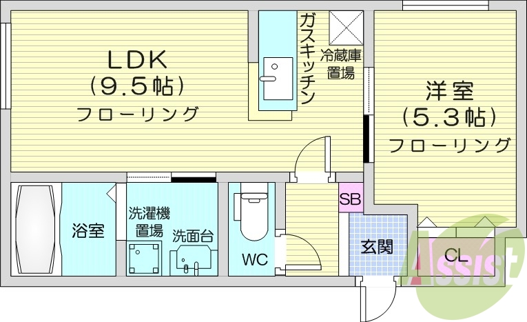 1LDK、エアコン、シャワートイレ、灯油暖房、独立洗面台