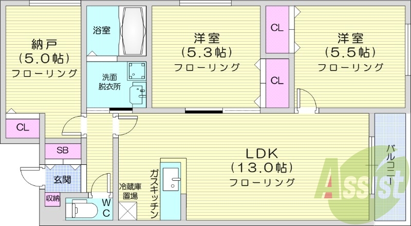 3LDK、灯油暖房、エアコン、ロードヒーティング
