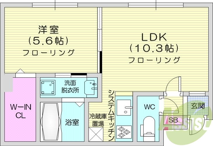 1LDK、ペット可、エアコン、灯油暖房、ネット無料