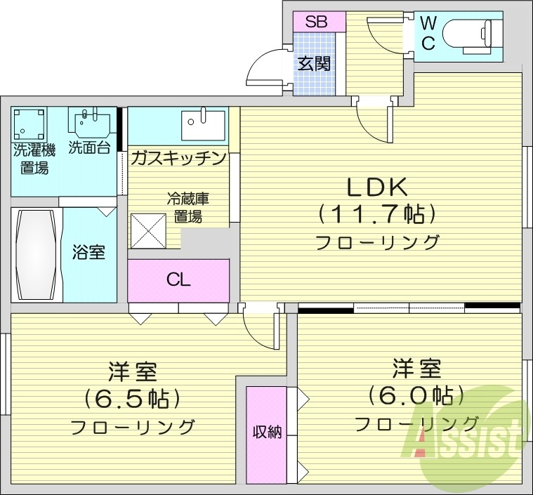 2LDK、浴室乾燥機、灯油暖房、灯油ボイラー
