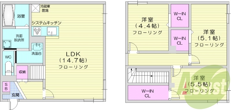3LDK、エコジョーズ、エアコン、システムキッチン、ガス暖房