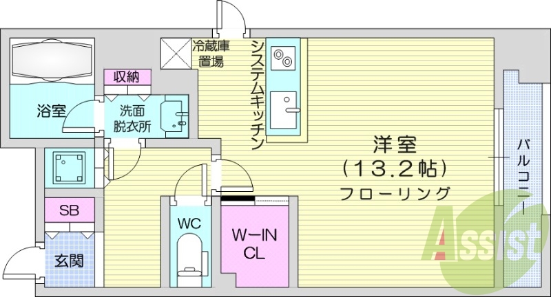 1R、都市ガス、ネット無料、エアコン、追い焚き機能