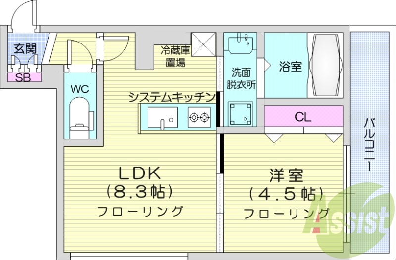1LDK、エアコン、灯油暖房、ネット無料