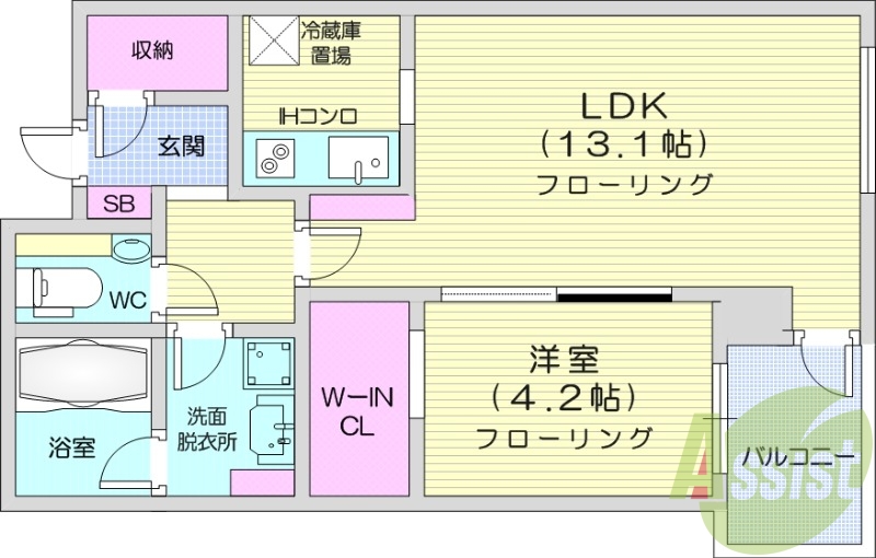 1LDK、都市ガス、浴室乾燥、追い焚き、エアコン