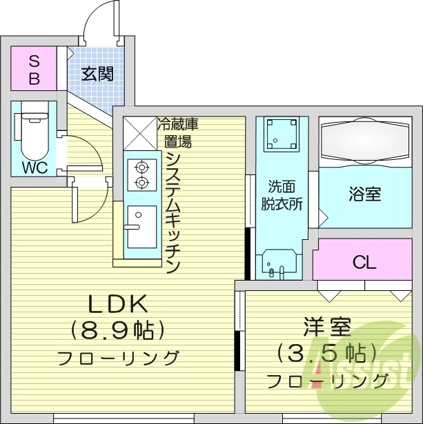 1LDK、エアコン、ペット飼育可能、ネット無料