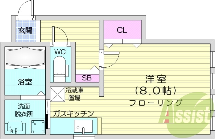 １LDK、灯油暖房、独立洗面台、バストイレ別