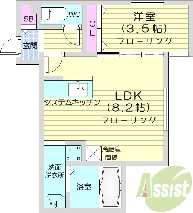 1LDK、エアコン、ペット飼育可能、ネット無料