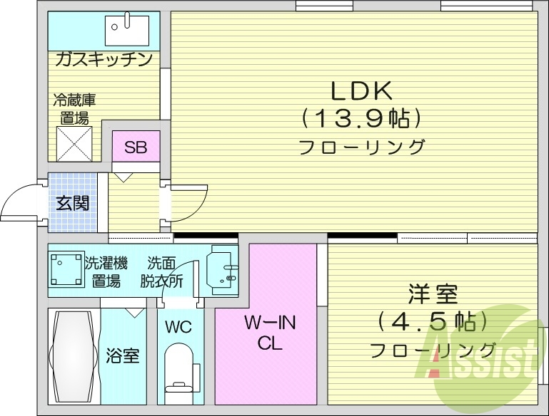 1LDK、エアコン、灯油暖房、収納、ネット無料