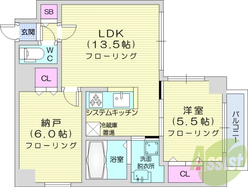 2SLDK、都市ガス、エアコン、ガス暖房、ネット無料