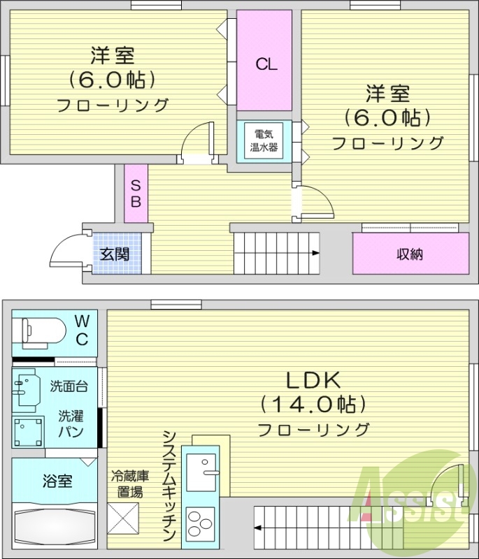 1階の間取り図