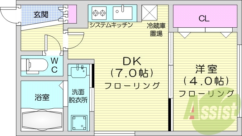 1DK、エアコン、灯油暖房、浴室乾燥機