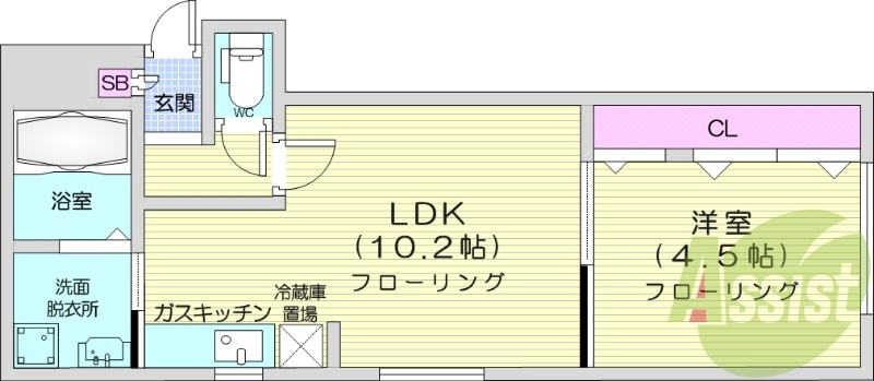 1LDK、エアコン、ウォークインクローゼット、宅配BOX