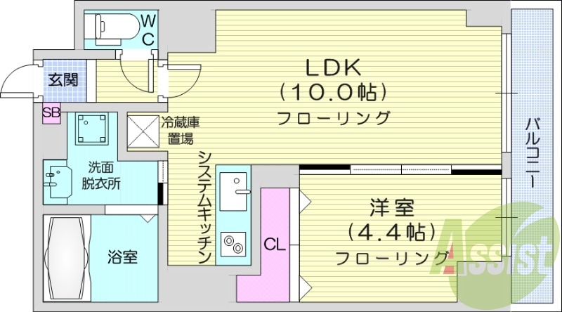 1LDK、灯油暖房、収納、モニターホン、洗濯機置場
