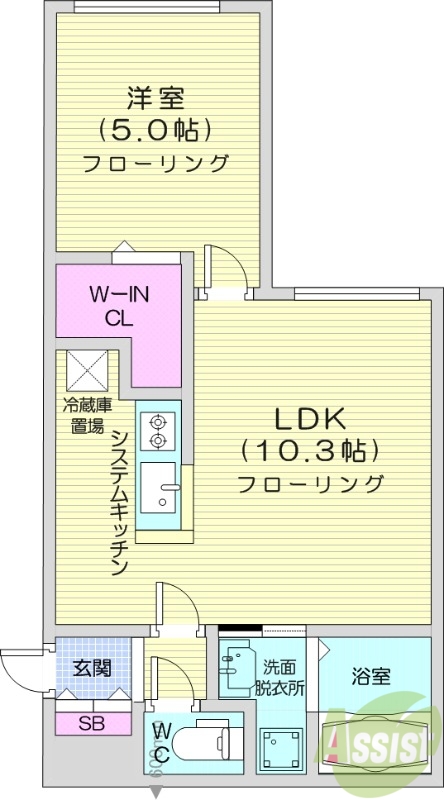 2LDK、宅配ボックス、角部屋、最上階、ネット無料