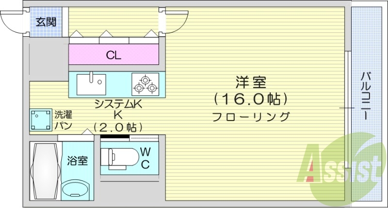 1K、オートロック、ネット無料、エアコン