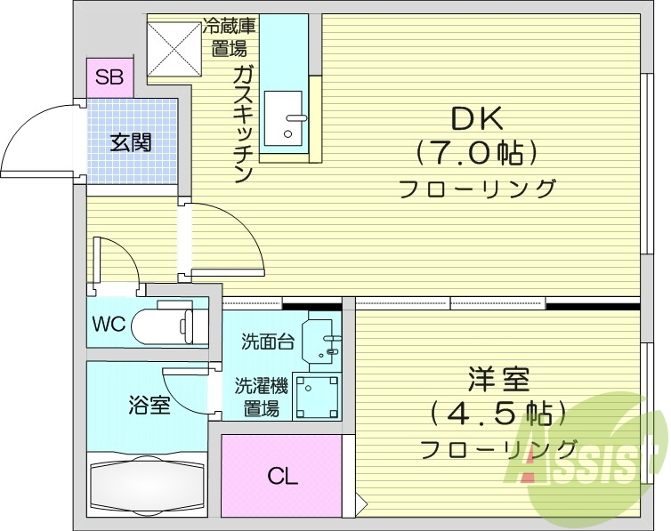 1LDK、エアコン、ペット可、オートロック
