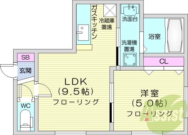 １LDK、シャワートイレ、モニタ付インターホン、浴室乾燥機