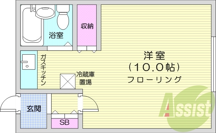 1K、オートロック、ネット使用料不要