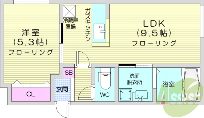 1LDK、エアコン、シャワートイレ、灯油暖房、独立洗面台