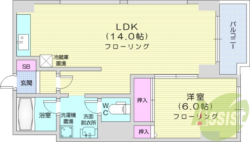1LDK、インターネット無料、ウォシュレット、